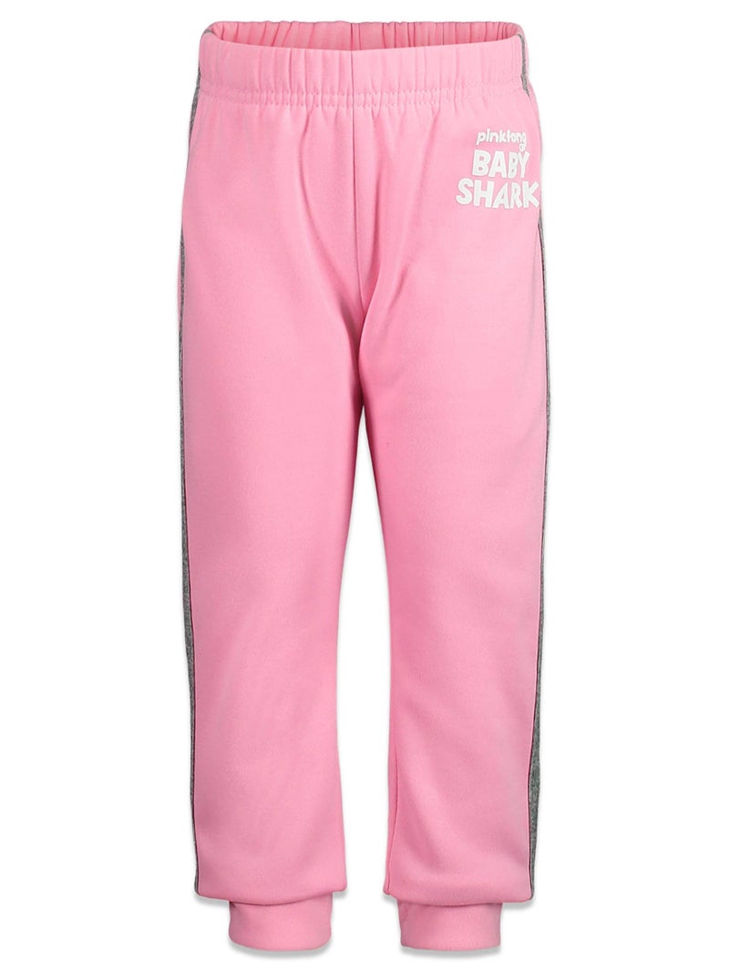 Pinkfong Baby Shark Baby Girls Long Sleeve T-Shirt Pant Set Grey/Pink 18 Months - Image 3